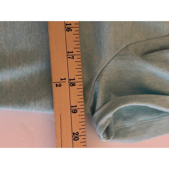 Light Teal Marl V-Neck Short Sleeve Twist Knot Hem T-Shirt Mini Dress Womens - Picture 4 of 5